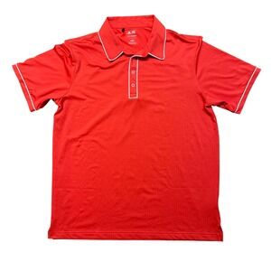Adidas Puremotion Golf Polo Shirt Men's Large Red White Trim Short Sleeve